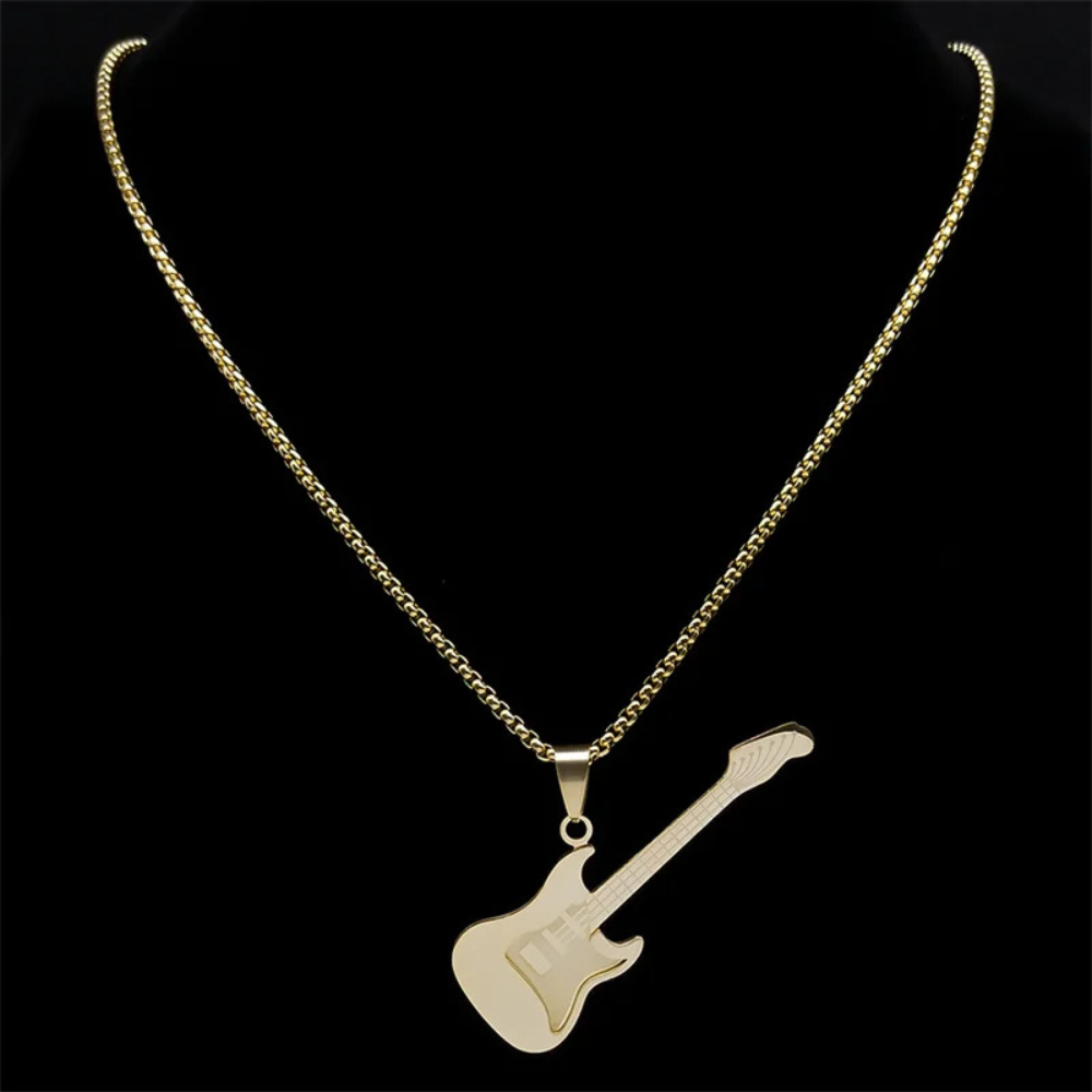 Collier Guitare Basse doré