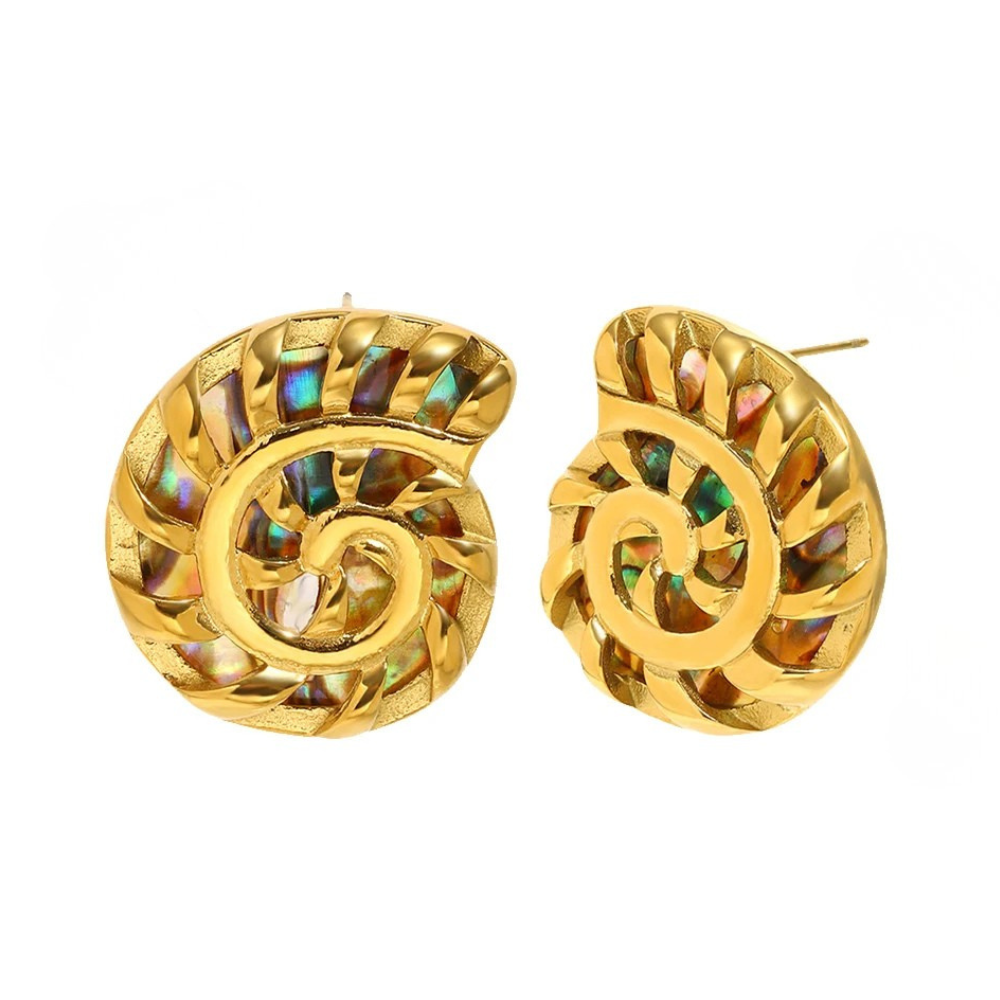 Boucles d'Oreilles Coquillage Nacre Multicolore