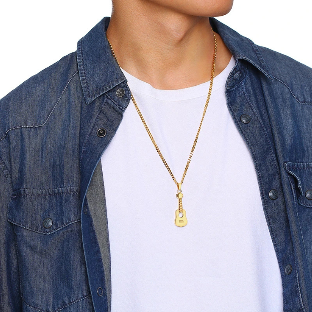 Collier Guitare Homme pendentif