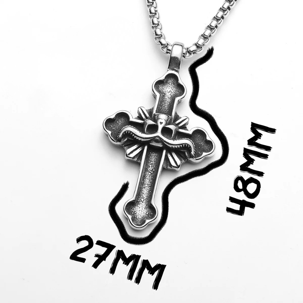Collier Croix Gothique Homme crane