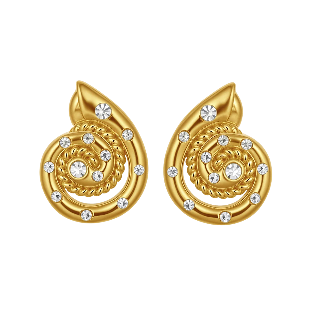 Boucles d'Oreilles Coquillage Strass
