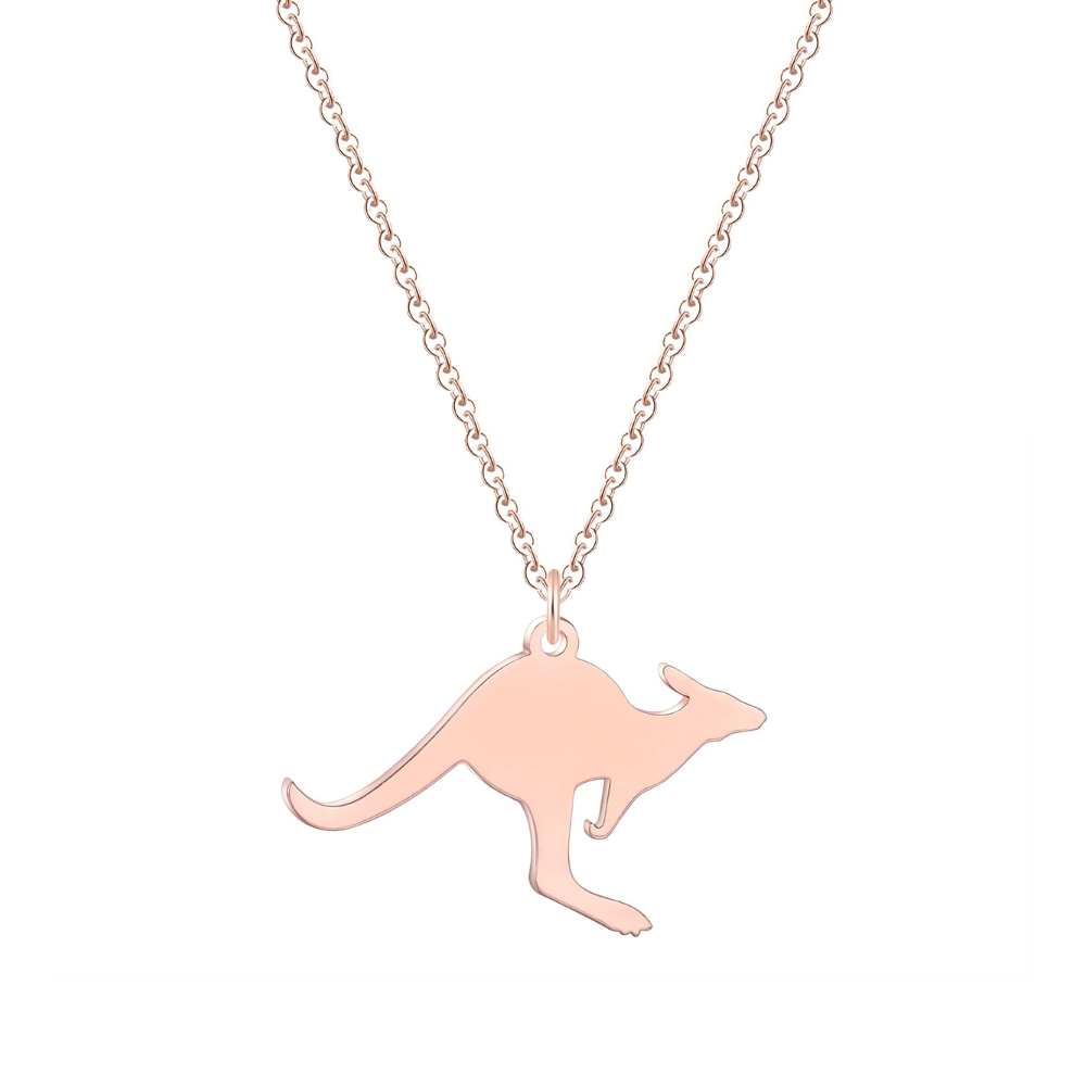 Collier Pendentif Kangourou rose