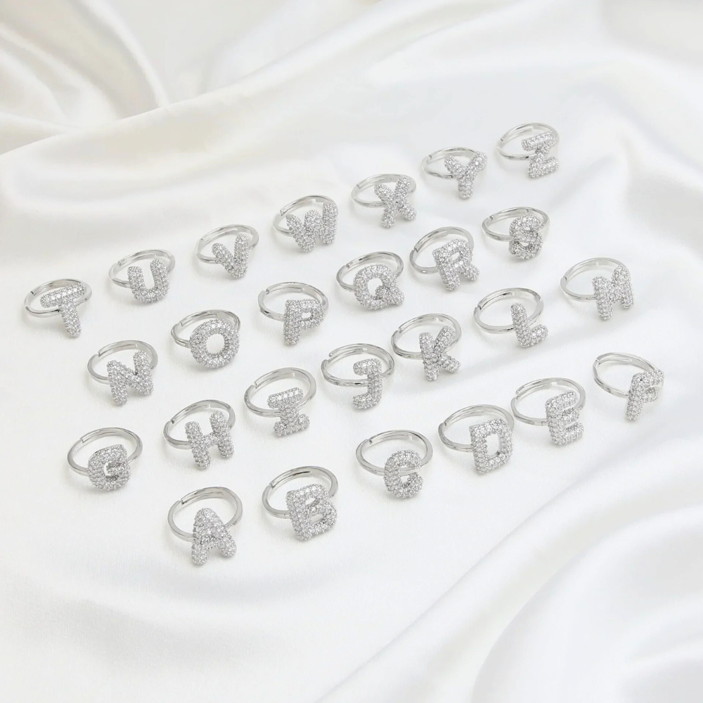 Bague Lettre Bubble femme