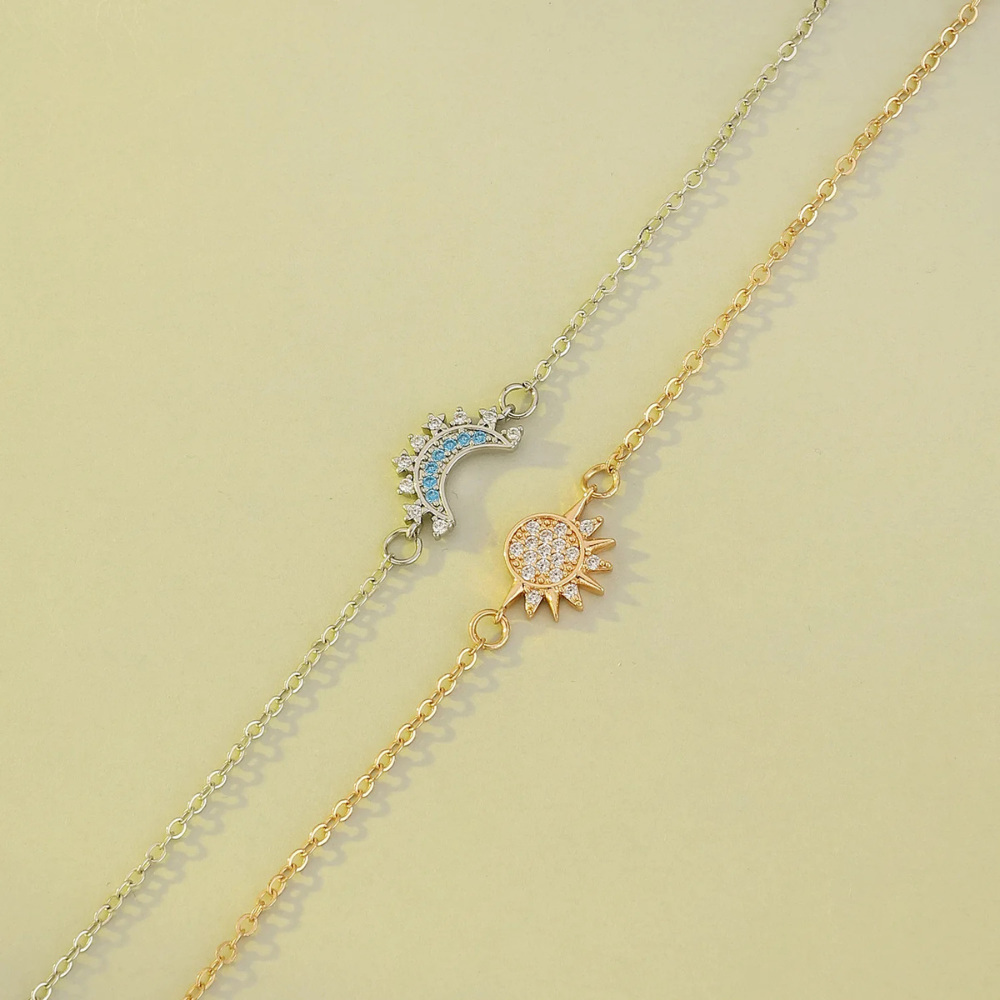 Bracelet Céleste Soleil et Lune strass