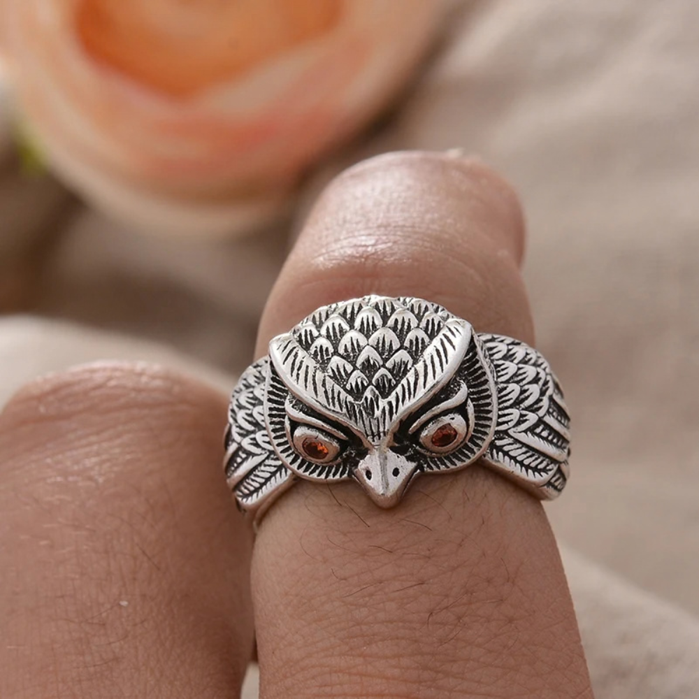 Bague Anneau Hibou acier