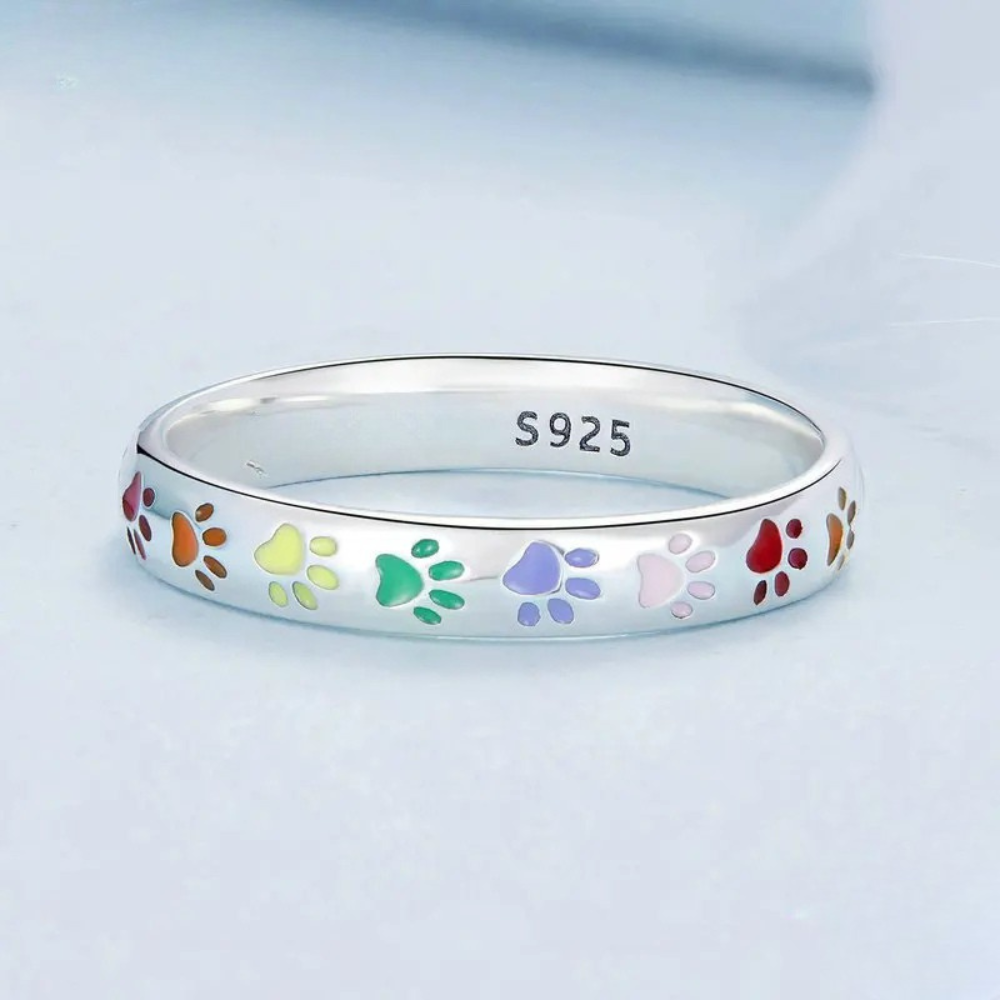 Bague Patte de Chien coloré