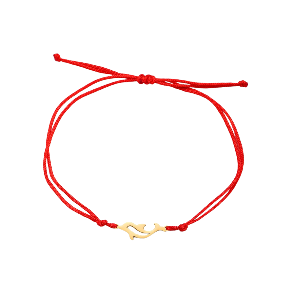 Bracelet Dauphin Cordon Rouge