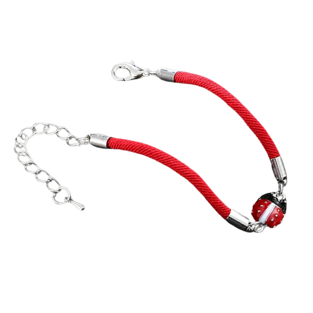 Bracelet Coccinelle Corde Rouge