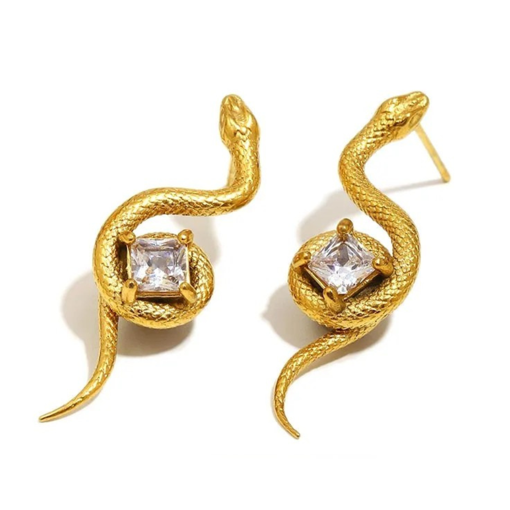 Boucles d'Oreilles Serpent Diamant