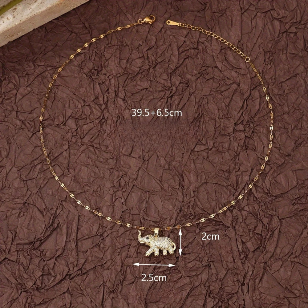 Collier Éléphant Brillant femme
