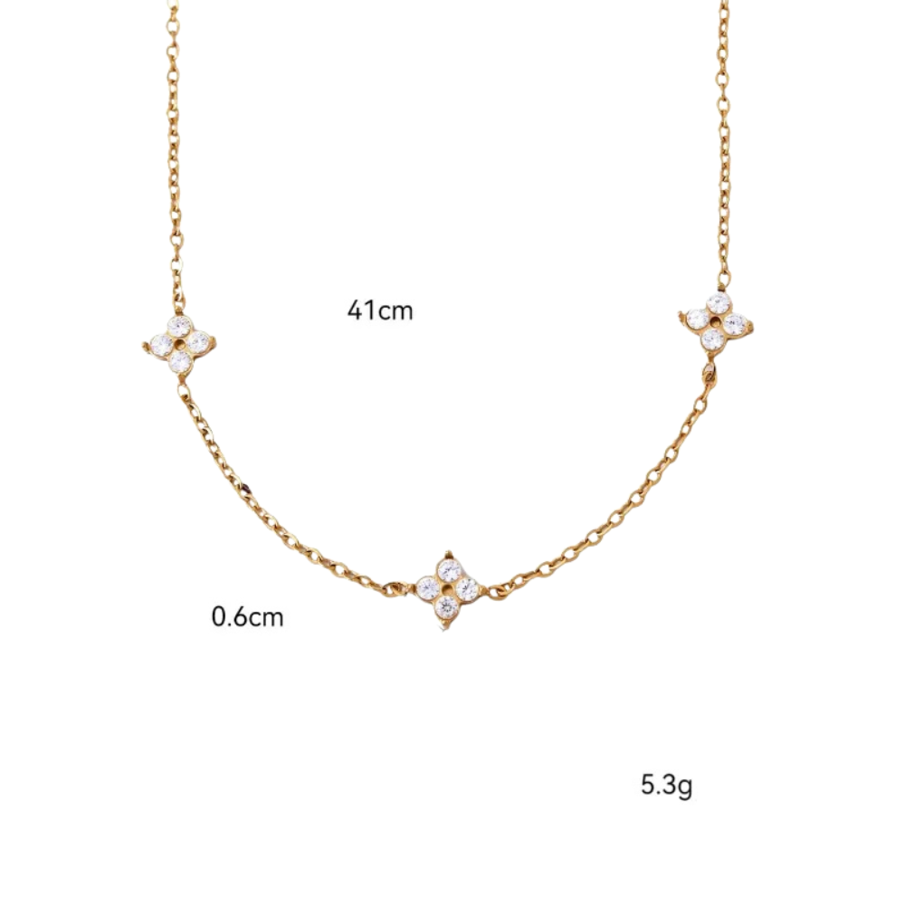 Collier Fleur Ras de Cou acier
