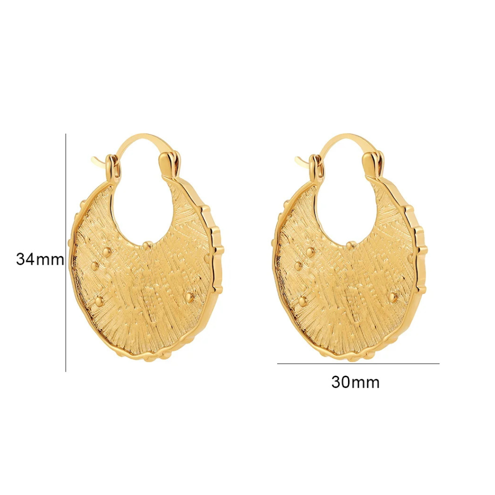 Boucles d'Oreilles Or Cercle Plat femme