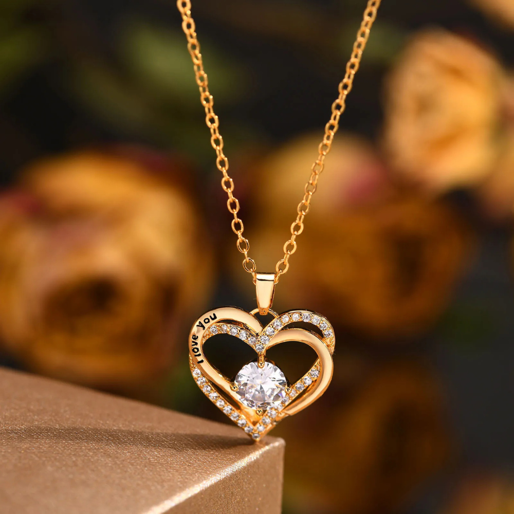 Collier Coeur Saint-Valentin doré