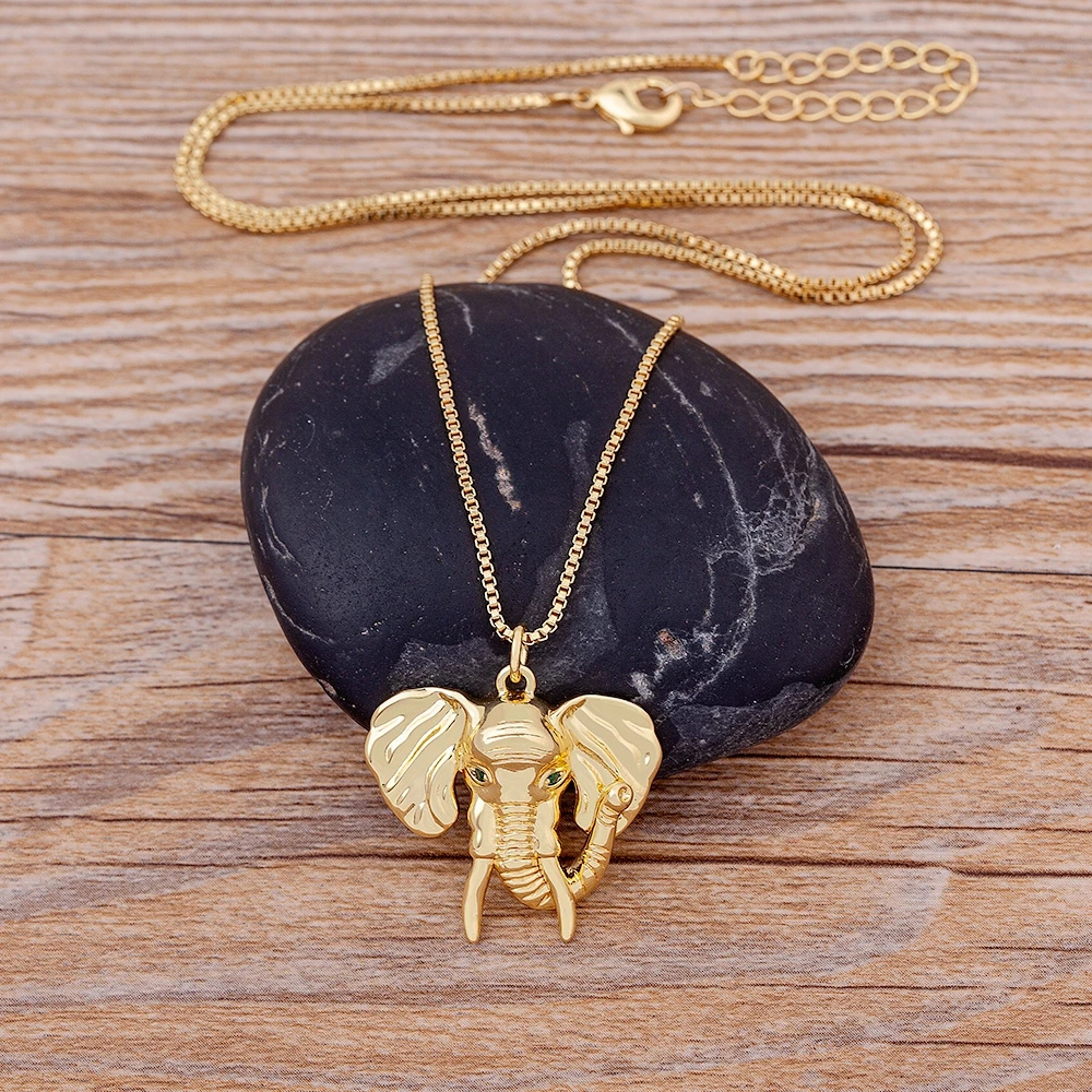 Collier Grosse Tête d'Éléphant or
