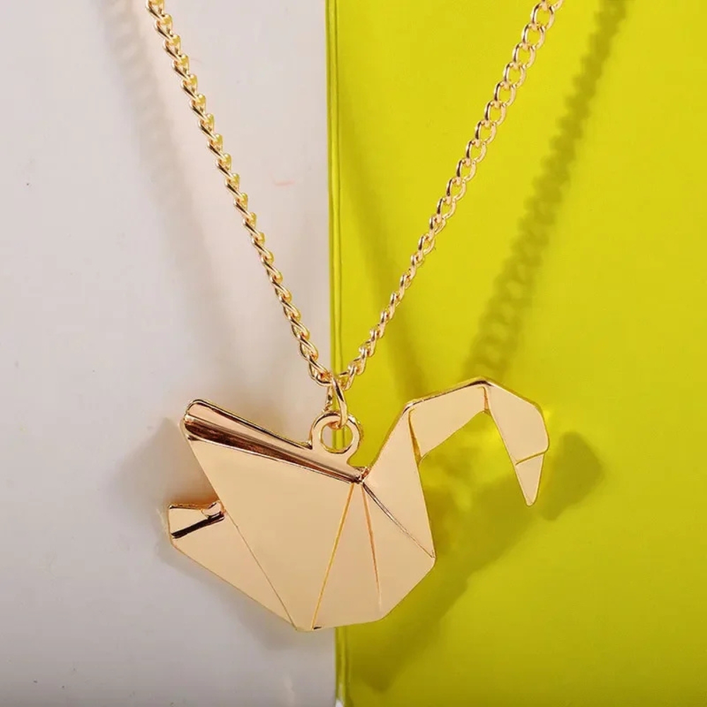 Collier Cygne en Papier doré