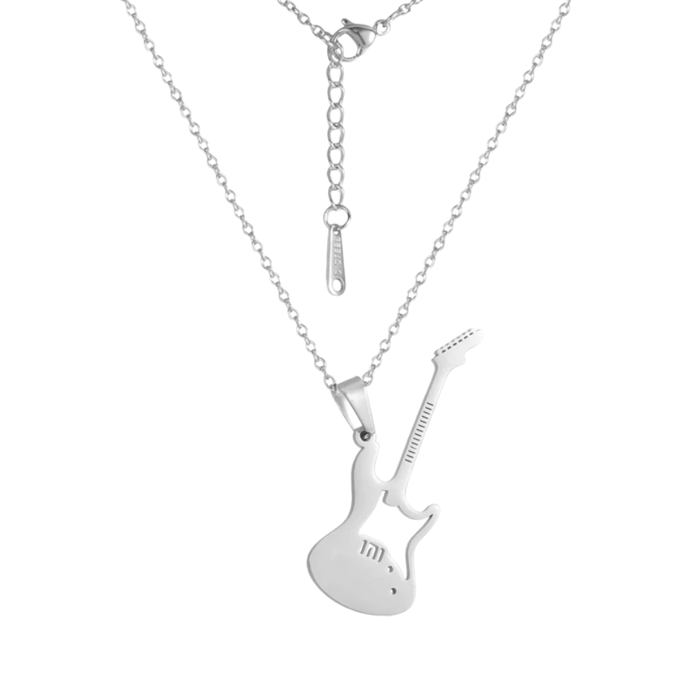 Collier Guitare Femme argent