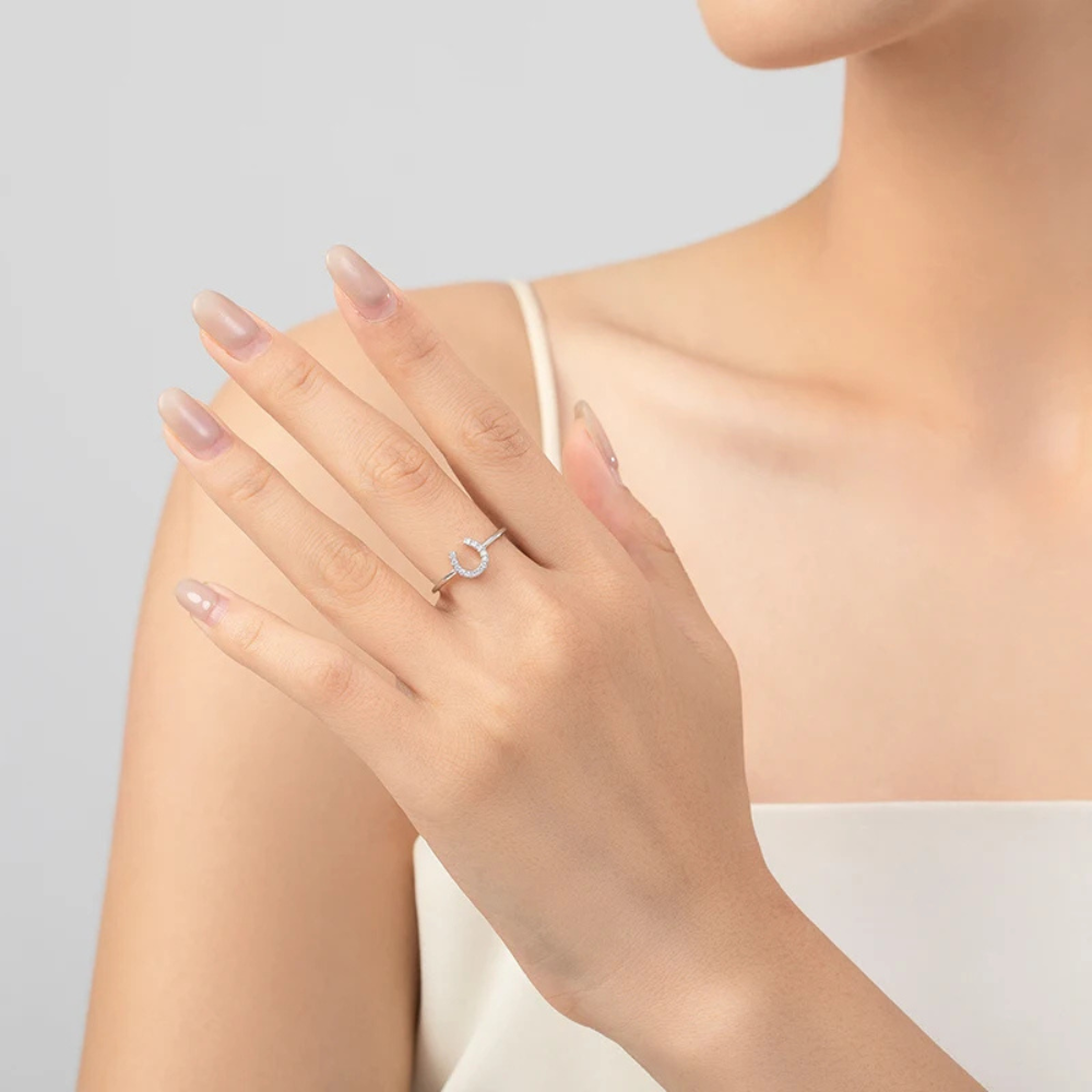 Bague Fer à Cheval Argent Femme diamant