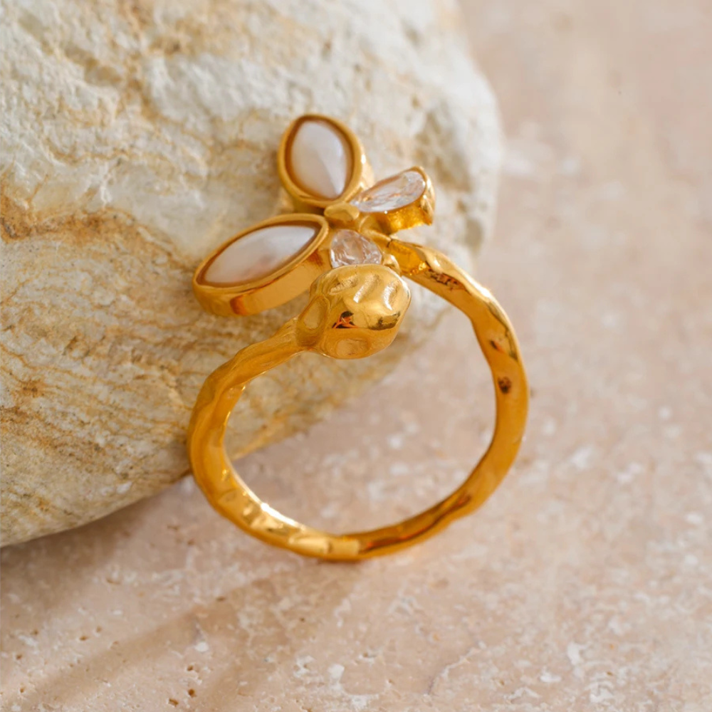 Bague Papillon Doré Femme diamant