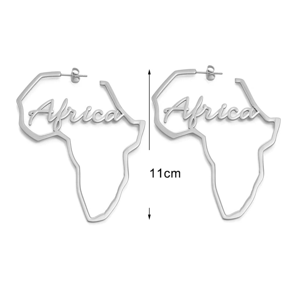 Boucles d'Oreilles Africa argenté