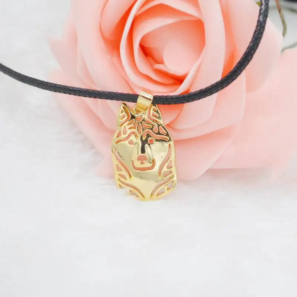 Collier Loup Cuir femme