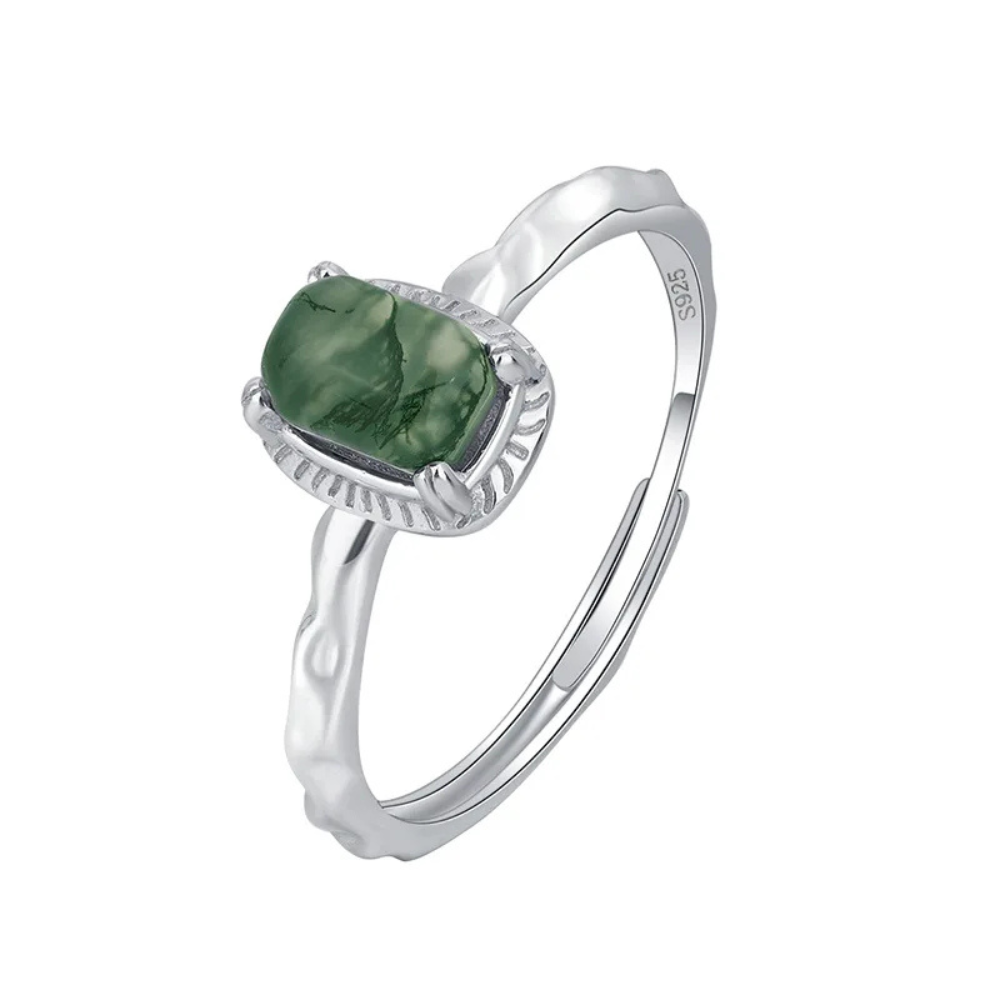 Bague Argent Femme Pierre Verte