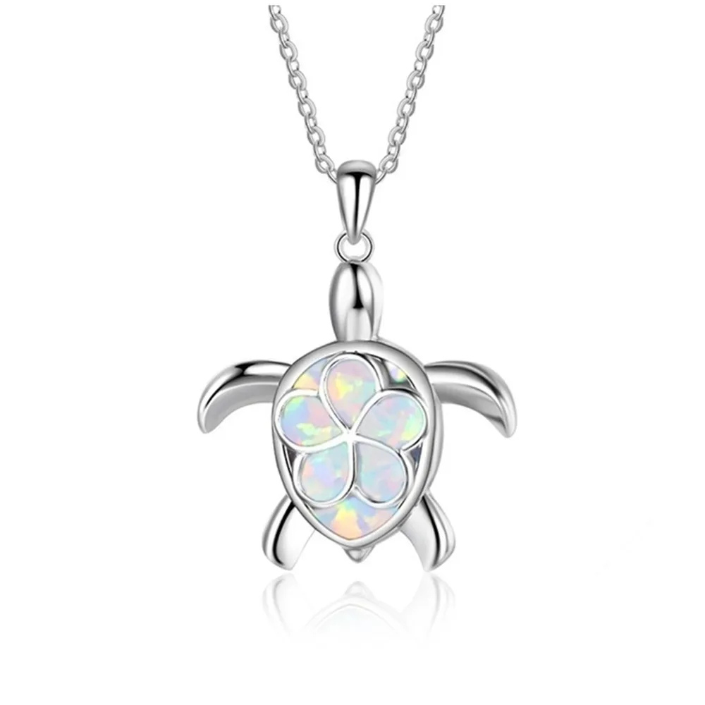 Collier Tortue Colorée blanche
