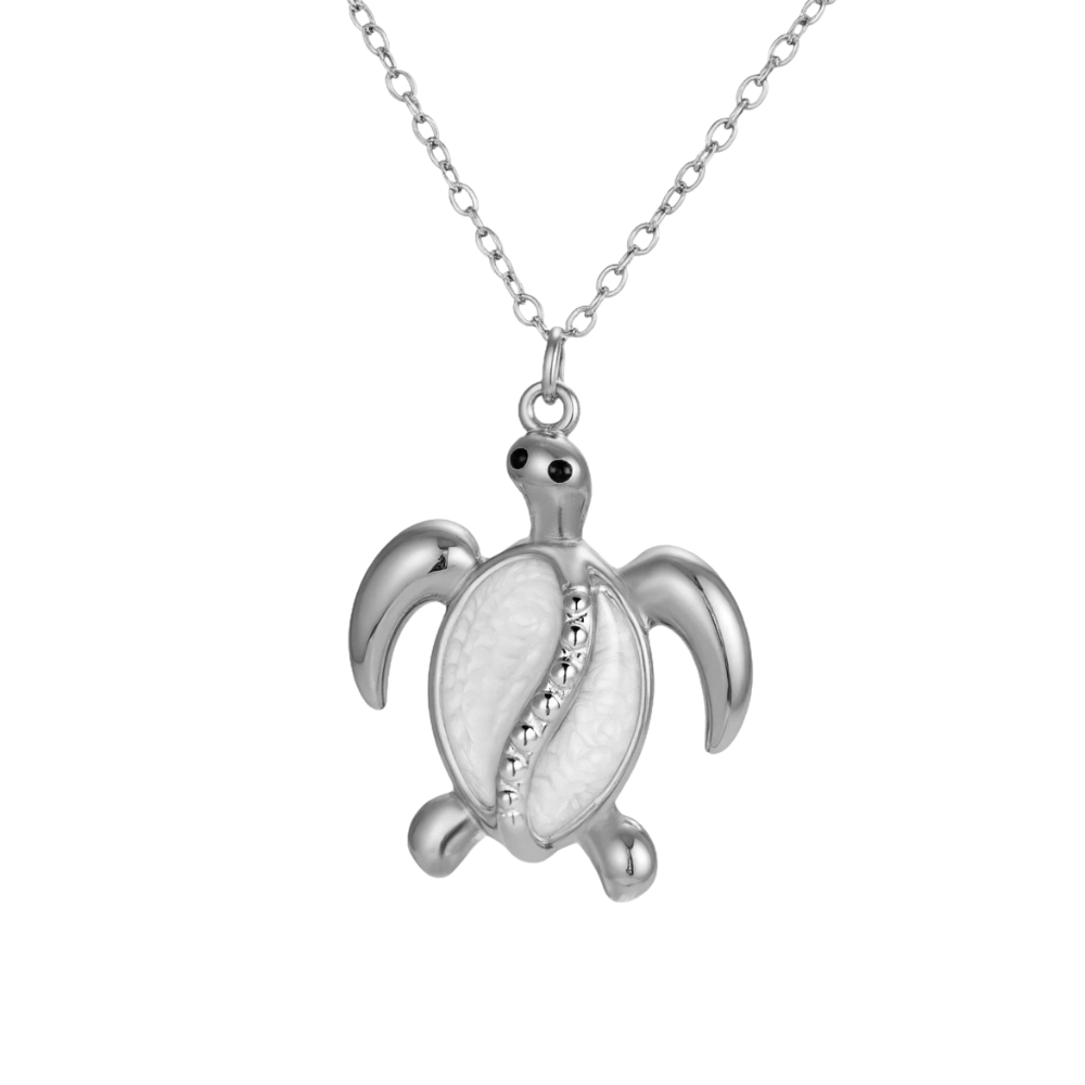 Collier Tortue Nacre Blanc argent