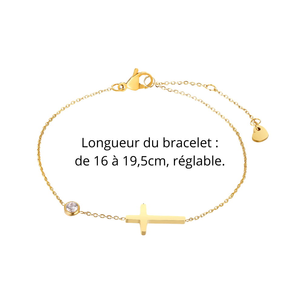 Bracelet Croix Pierre Naissance femme