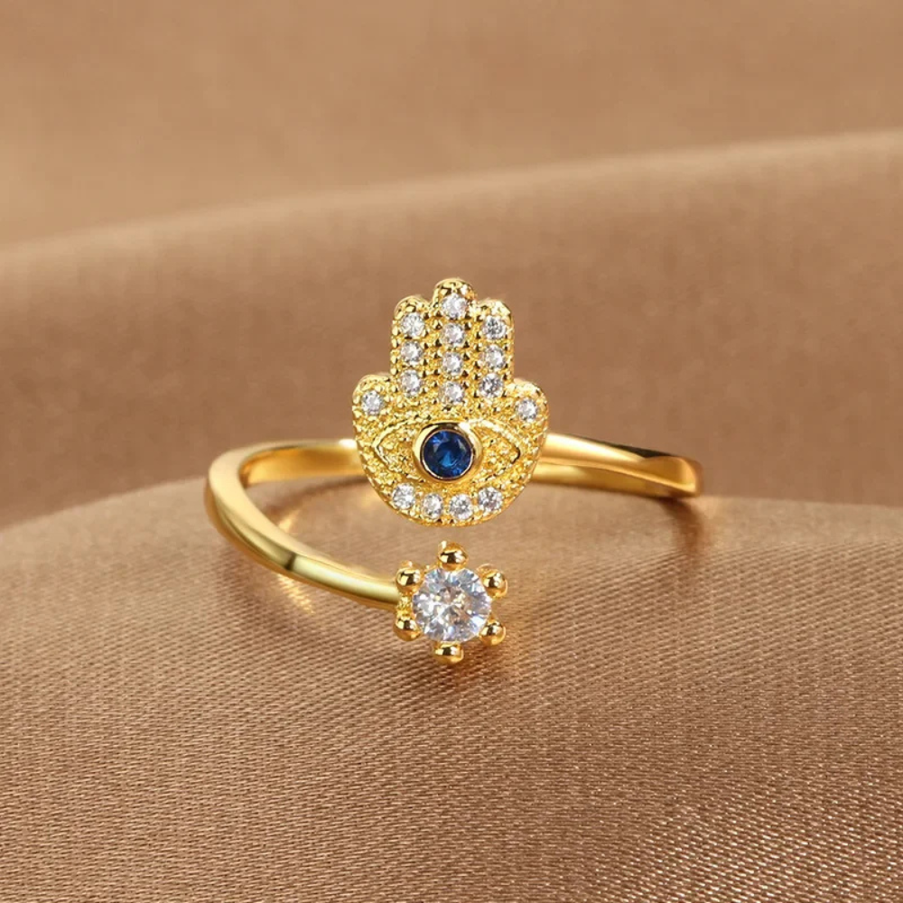 Bague Main de Fatma Diamant or