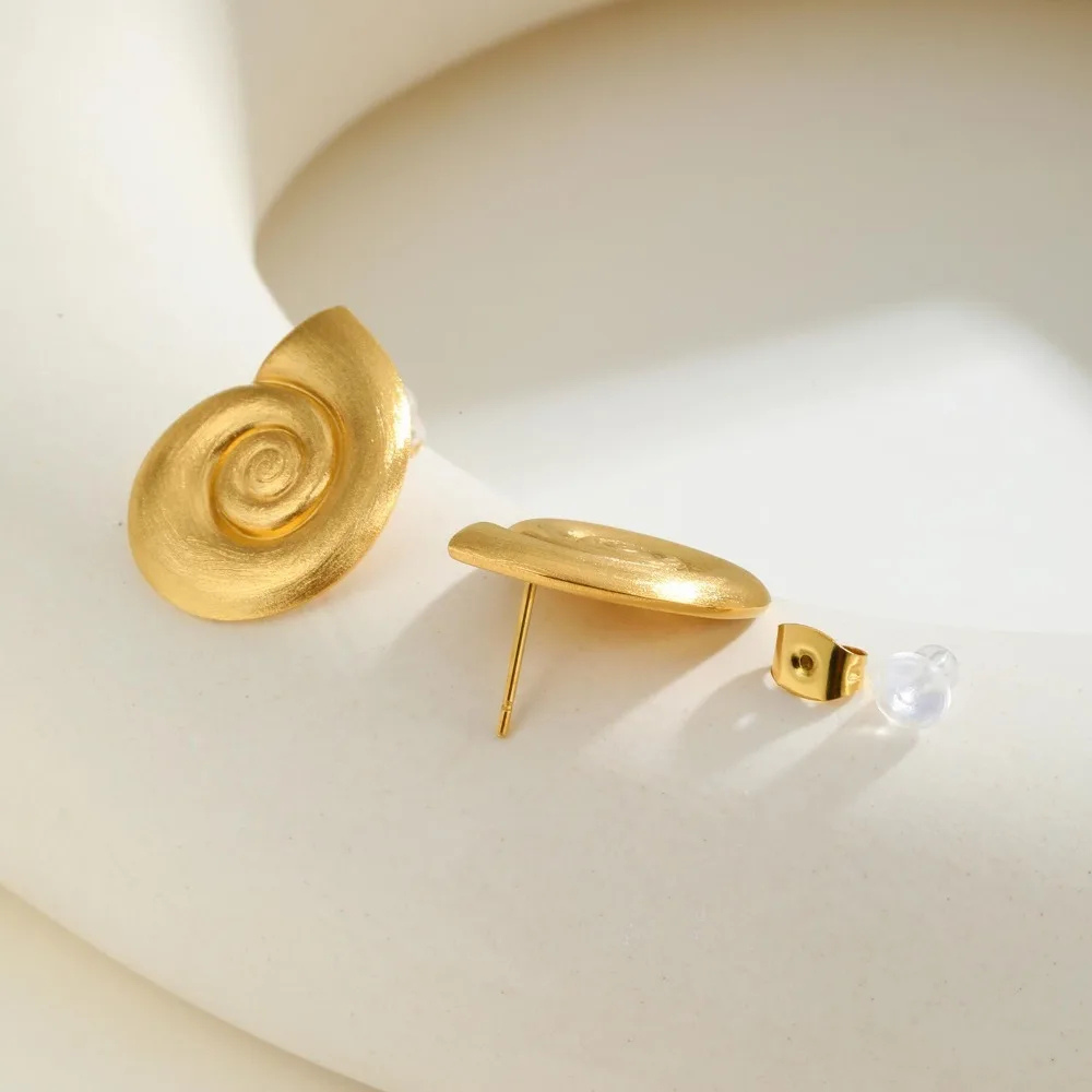 Boucles d'Oreilles Coquillage Or Femme acier