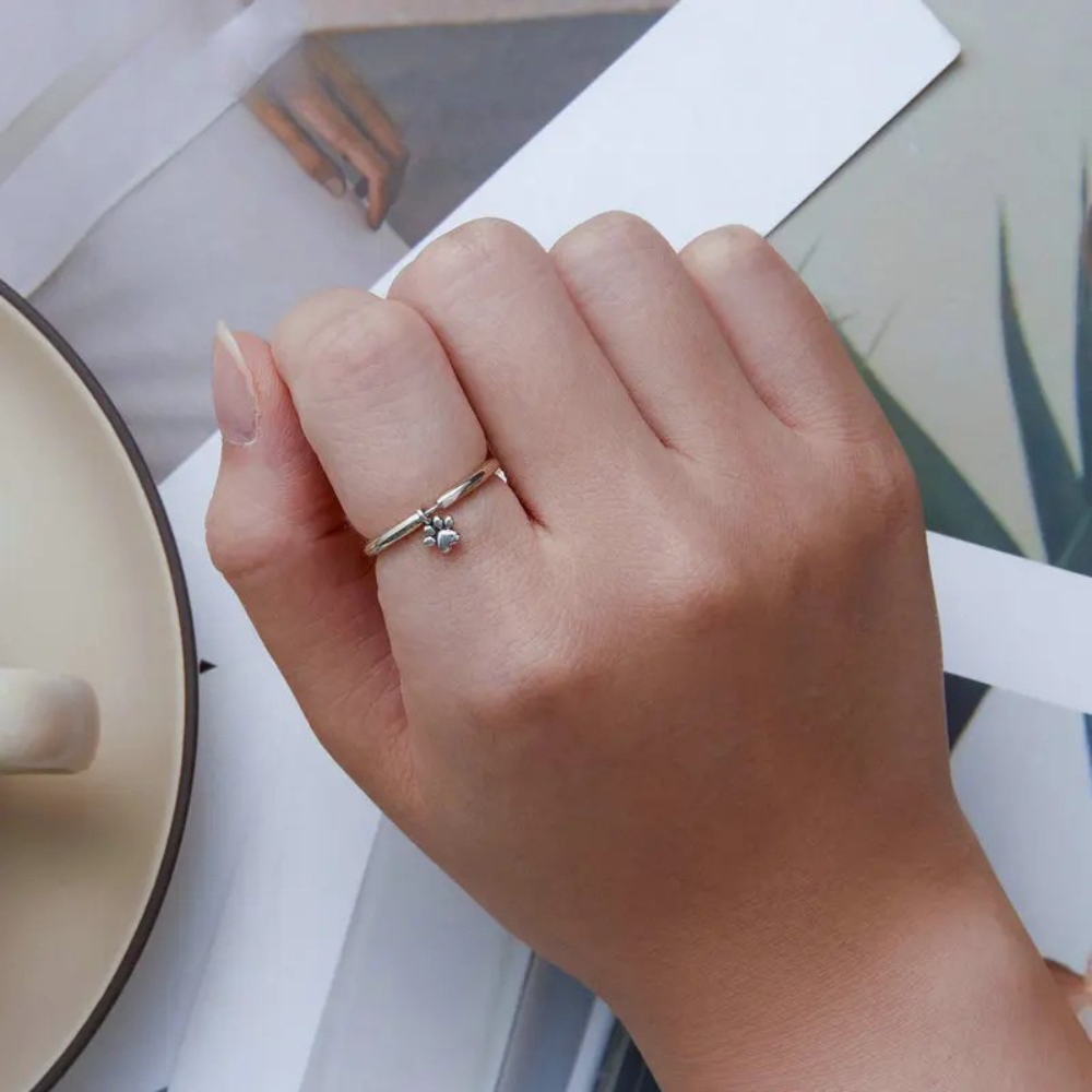 Bague Patte de Chien Argent fine