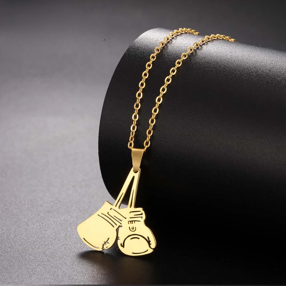 Collier Gants de Boxe Femme doré
