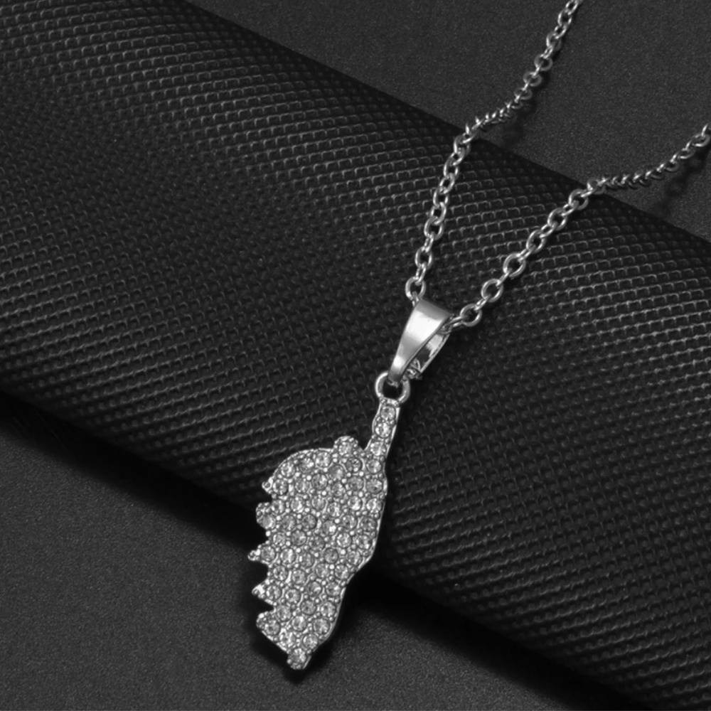 Pendentif Corse Strass argent