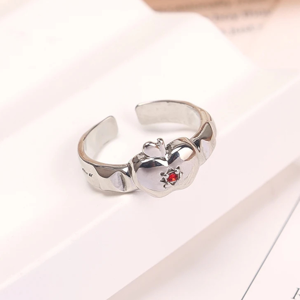 Bague Pomme diamant rouge
