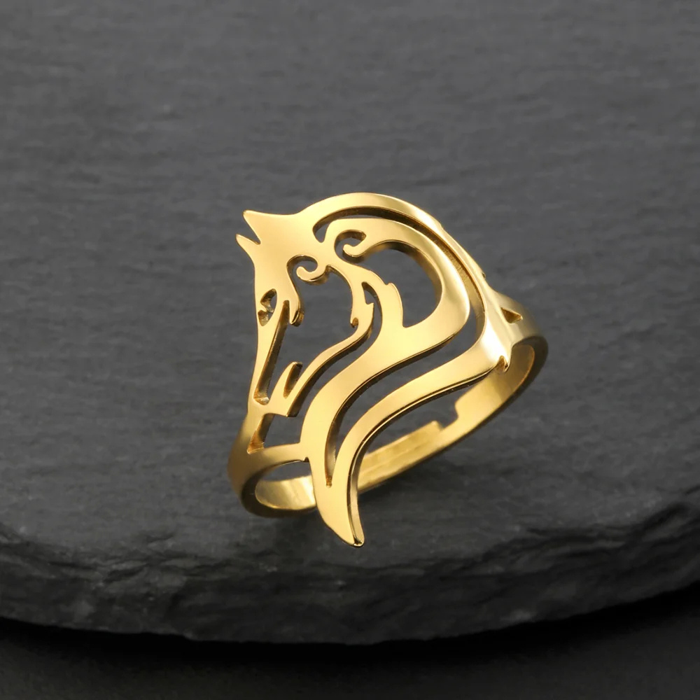 Bague Loup Femme acier