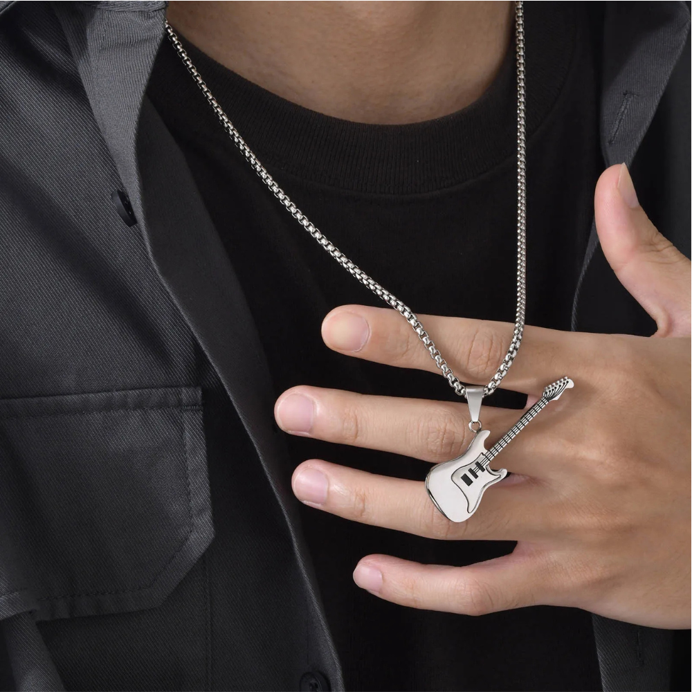 Collier Guitare argent