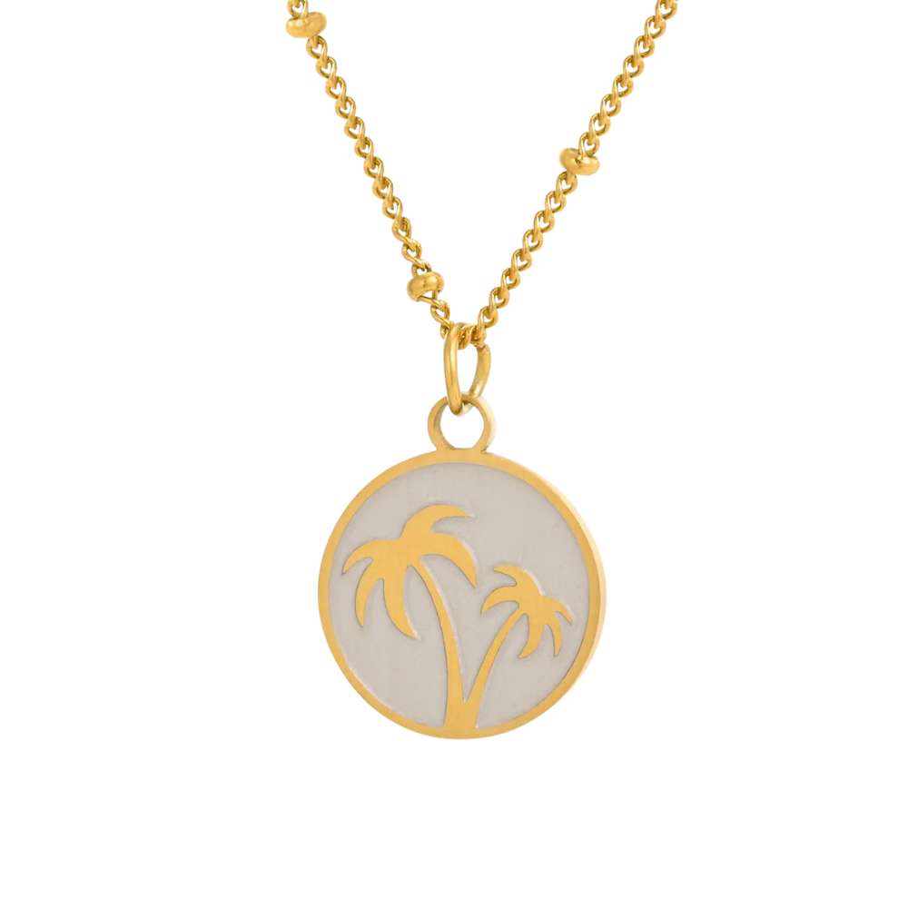 Collier Palmier Nacre Blanc