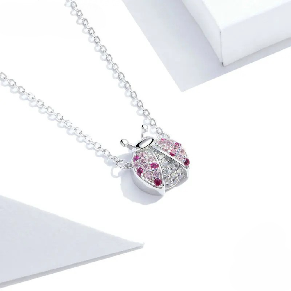 Collier Coccinelle argent rose