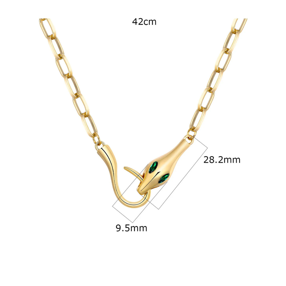 Collier Serpent Mord Queue acier