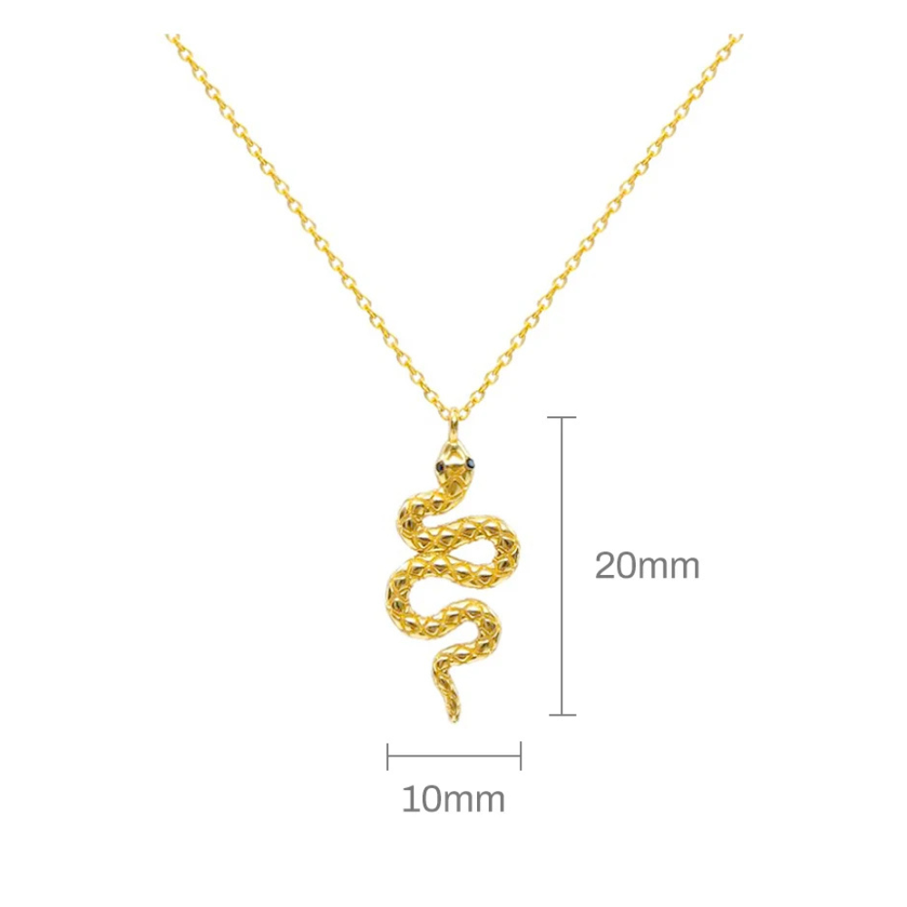 Collier Pendentif Serpent or