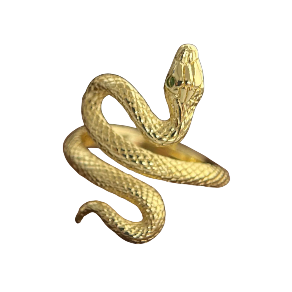 Bague Serpent Yeux Verts