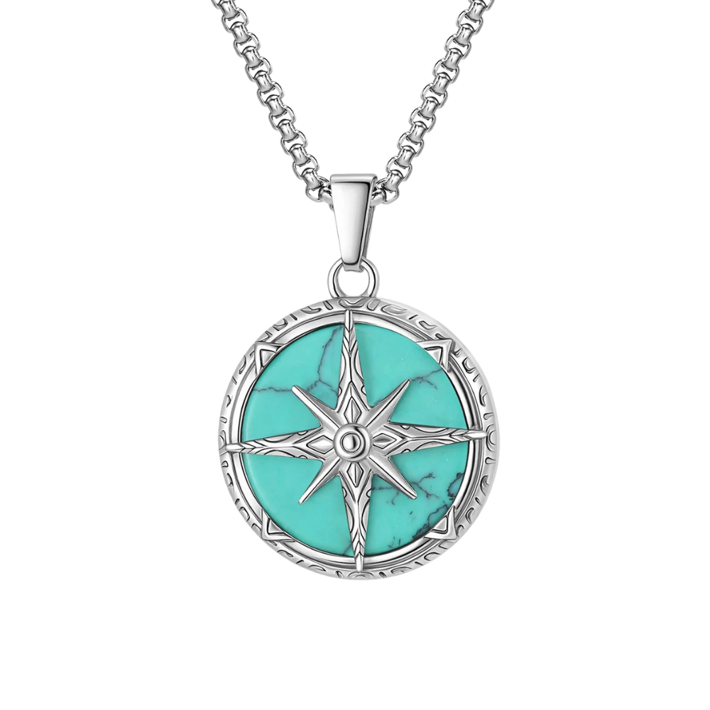 Collier Boussole Argent Homme