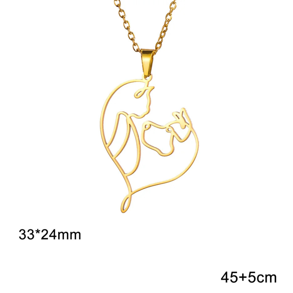 Collier Chat Chien Amour or