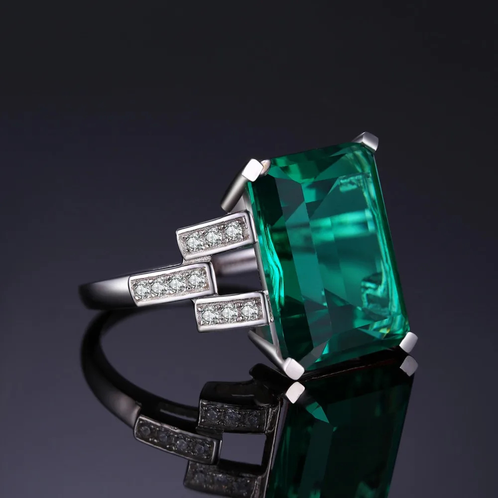 Bague Grosse Pierre Verte argent