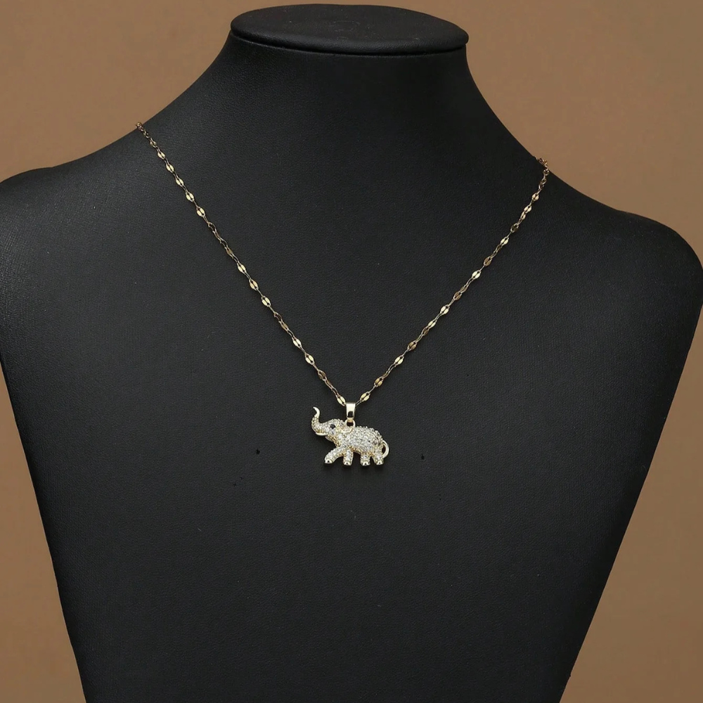 Collier Éléphant Brillant femme
