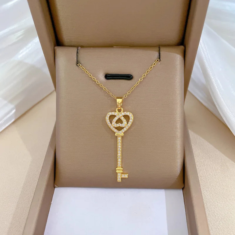 Collier Clé Porte-Bonheur diamant