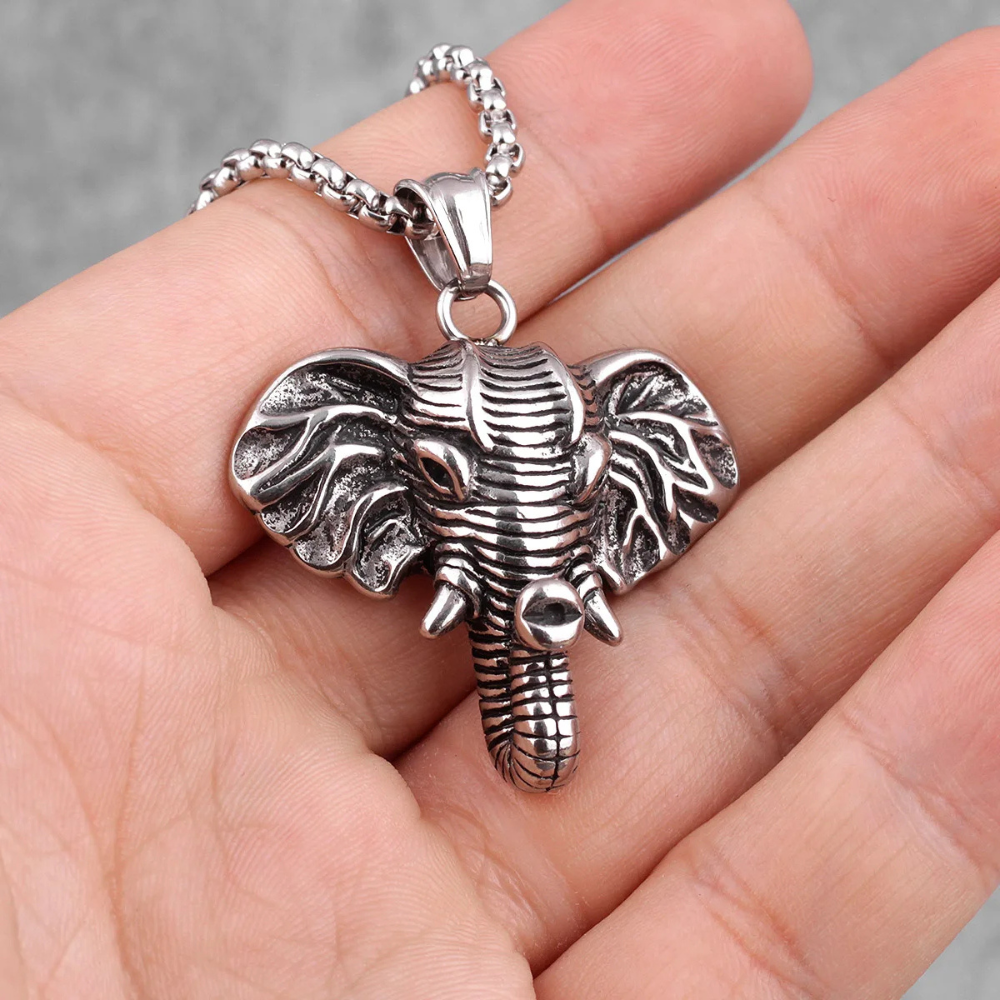 Collier tete Éléphant Homme