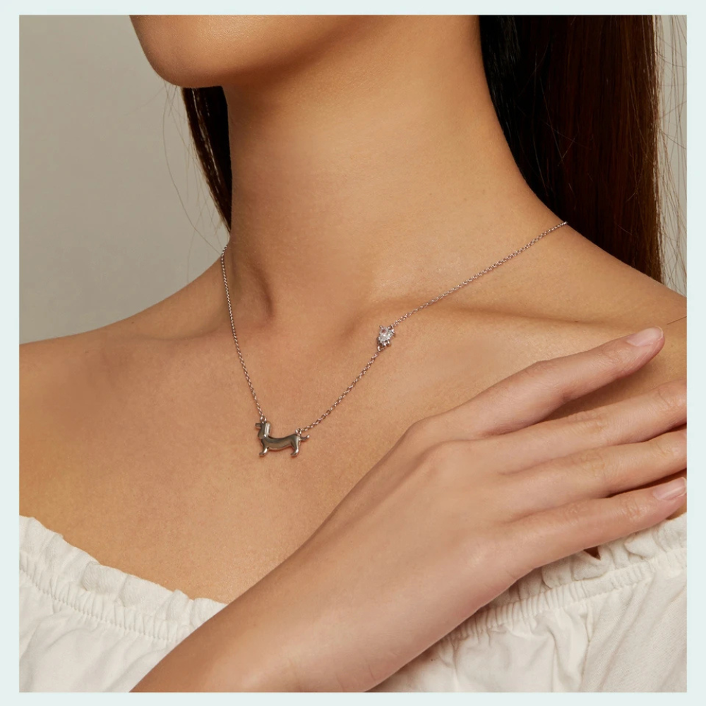 Collier Teckel Femme diamant