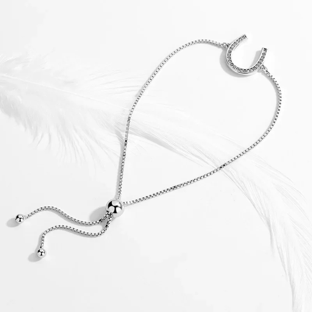 Bracelet Fer à Cheval Strass argent