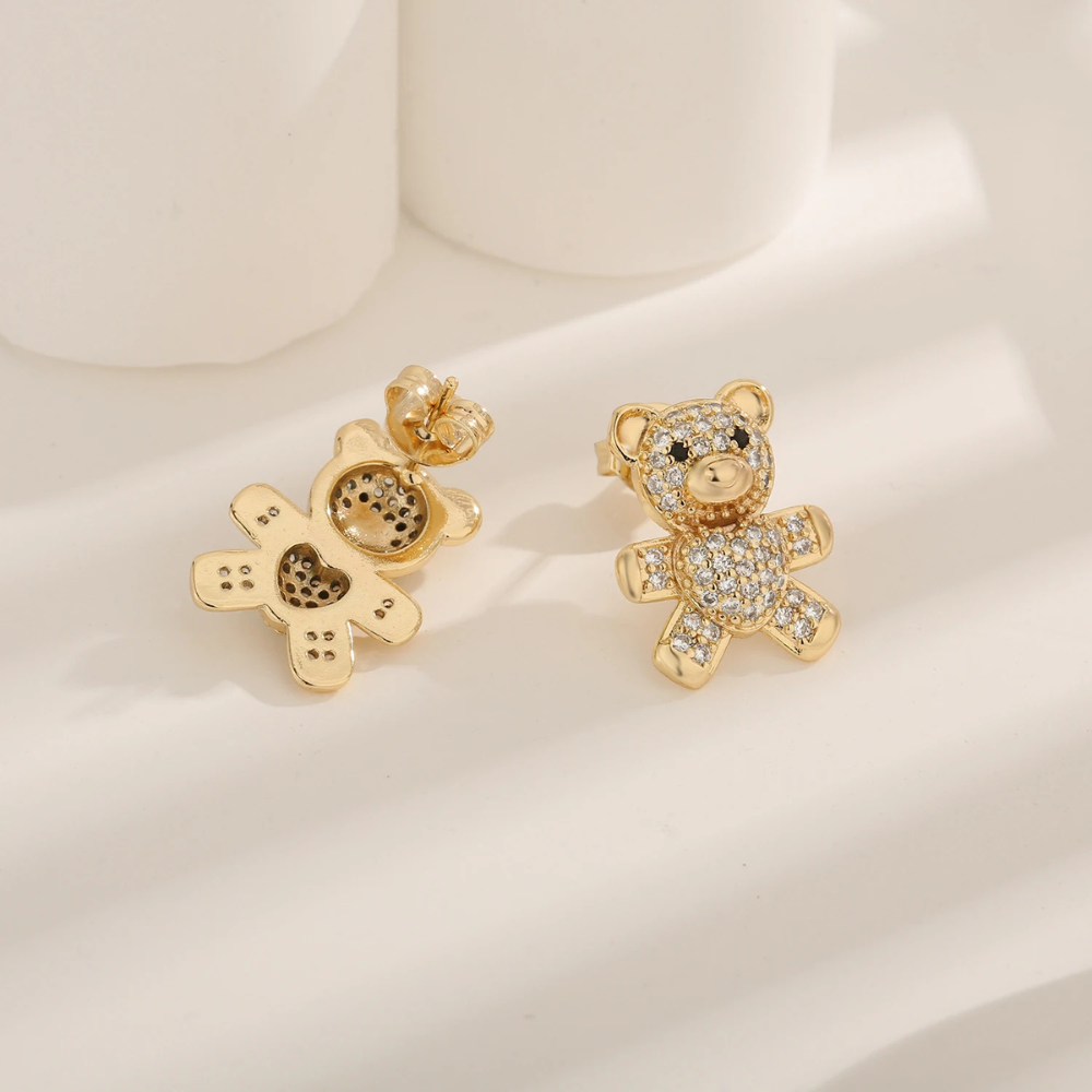 Boucles d'Oreilles Ourson Doré or